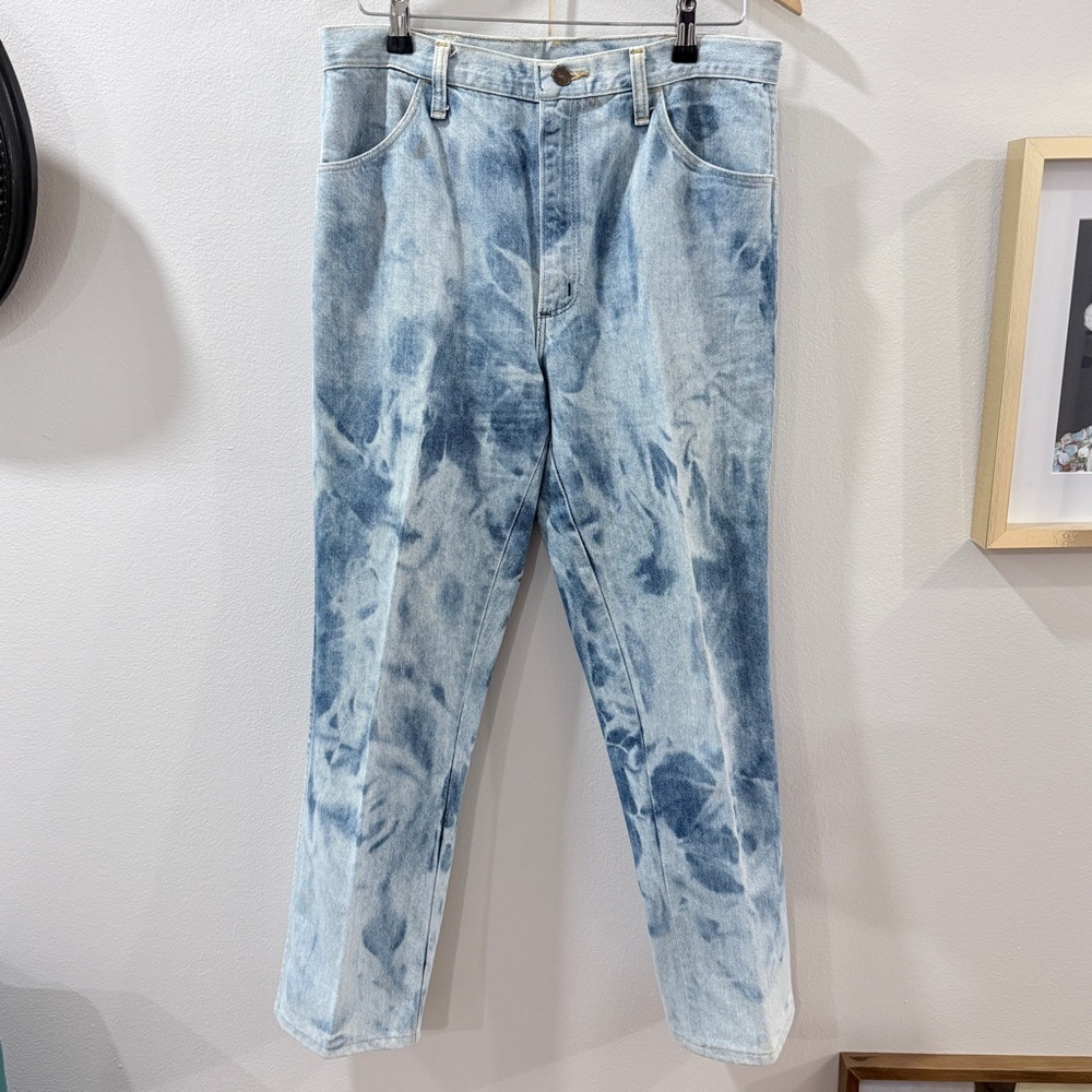 Rustler Yellow Tab Men's Jeans Tie-Dye Acid Wash 34x32